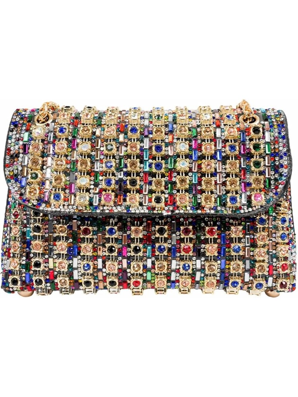 Women's Rhinestone Evening Colorful Clutch Purse with Crystal Sparkling Formal